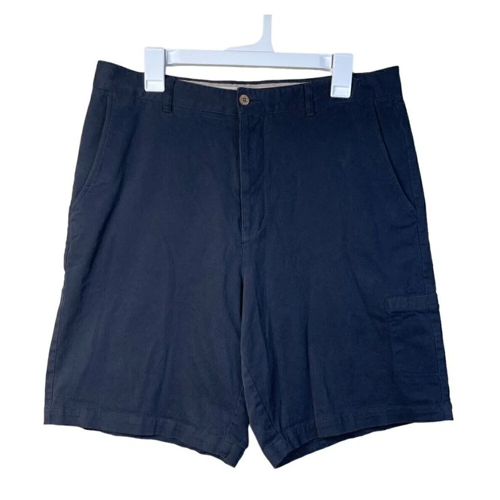 Havana Jacks Cafe Men's Shorts Black Flat Front Tropical Breezewear Size 36